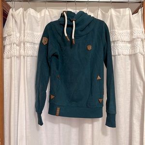Turquoise Naketano hoodie size US womans medium.